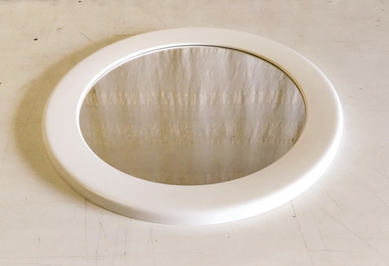Image 1 of Vintage round mirror by Syla in white plastic - 1970s