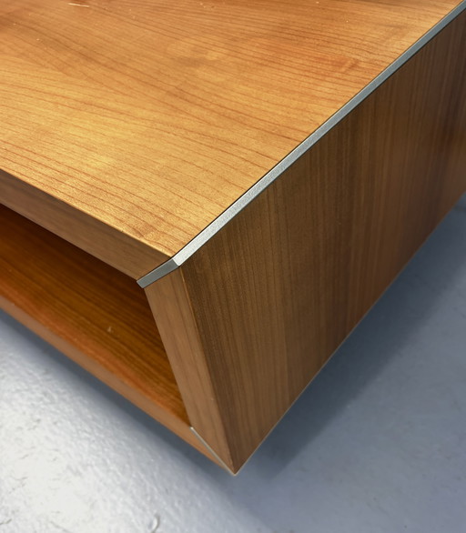 Coffee table/TV unit by Lignet roset: solid wood on casters: 108x61.5x31 cm