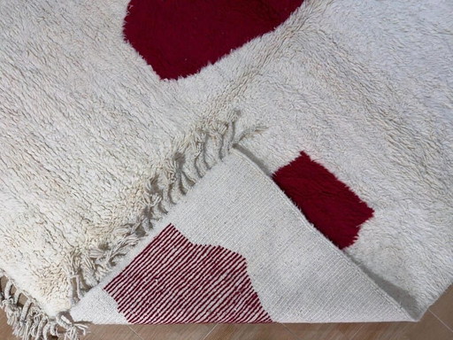 Tapis En Laine Fait Main 1,5/2,5 M Rouge Et Blanc – Ahrend, vloerkleden en tapijten, Wool (photo 2 of 10)