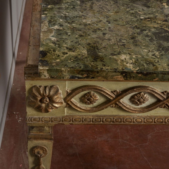 Louis XIV Lacquered Wood Console Writing Desk, 17th Century, Scagliola Top, Multi Color, Barok (photo 7 of 33)