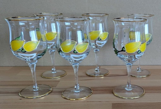 Glazenset, 6 wijn-/drinkglazen, "Tiffany" van Paul Nagel – glazen karaffen, Glass (photo 2 of 9)