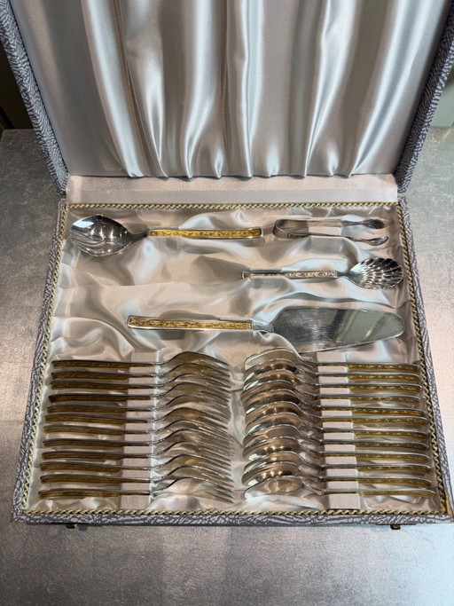 Vintage Kaffeebesteck für 12 Personen – Krone 100-20 – versilbert – 1950er/60er Jahre