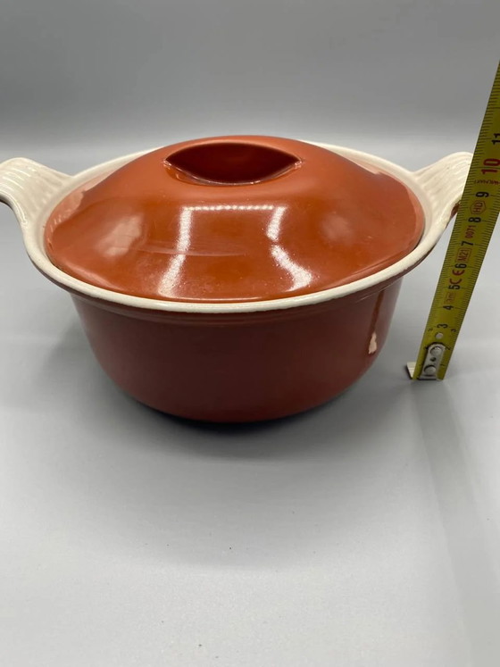 Le Creuset 18 cm Enameled Cast Iron Dutch Oven, Volcanic Brown-Orange, Made in France – Crockery, Retro (photo 5 of 5)