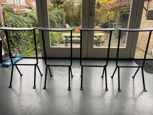 4x Magis - Officina barkruk H75 polypropylene zink/zwart