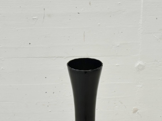 Image 1 of Black mid-century design glass vase