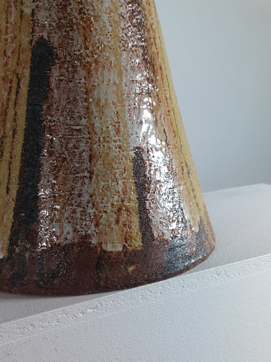 Image 1 of Lampada da terra o da tavolo vintage di metà secolo con base conica in ceramica.