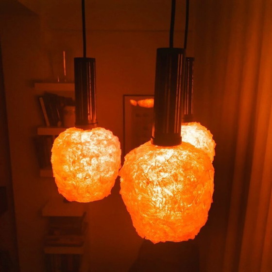 Image 1 of Orange Cascading Spaghetti Hanging Lamp, 1960s