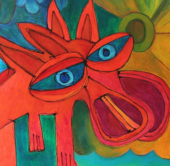 Image 1 of Paul Megens painting from 2005 'Boxing Day Sea Monster'