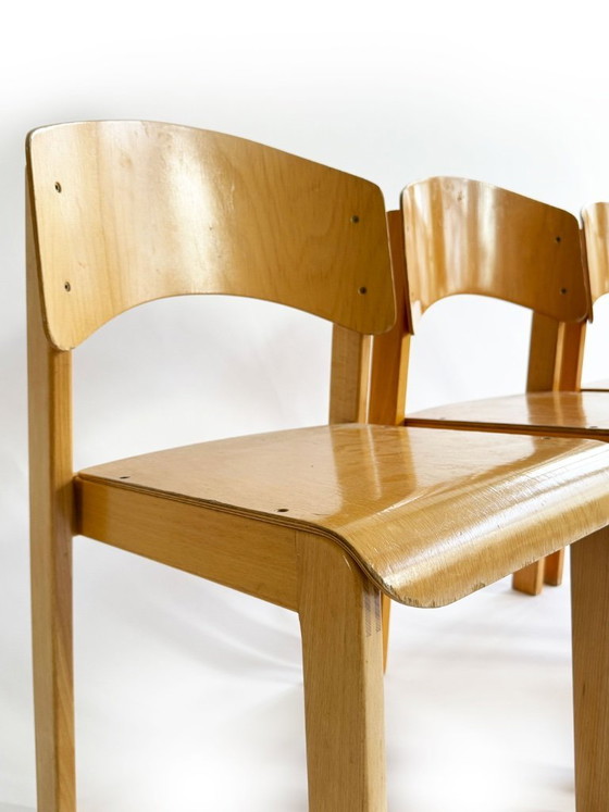 Image 1 of Chaises d'écolier vintage pour enfants, lot de 3 - empilables