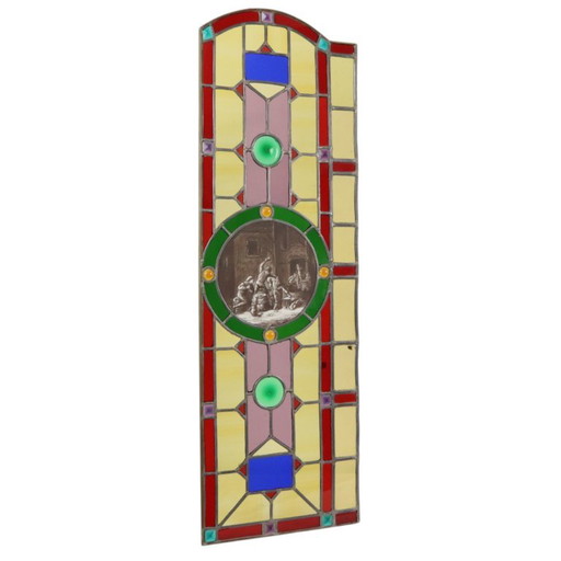 Groot Kleurrijk Glasraam Glas in Lood Medaillon – decoratieve objecten (photo 2 of 20)