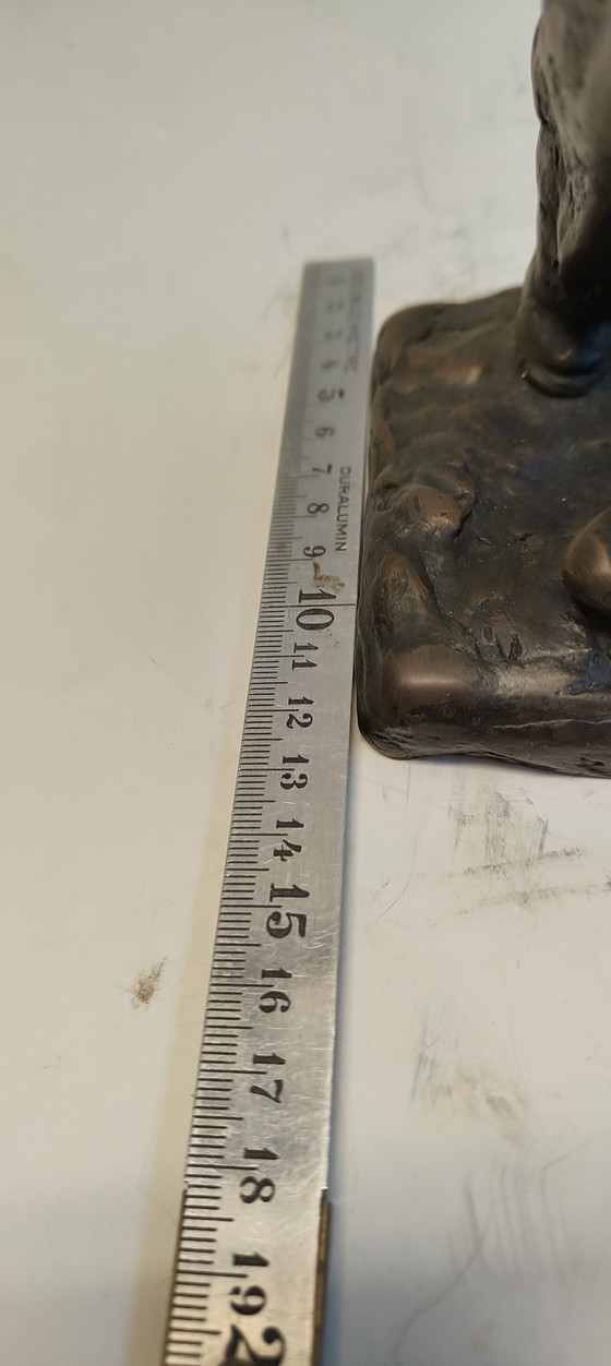 Image 1 of Statue expressive en bronze et laiton représentant un golfeur