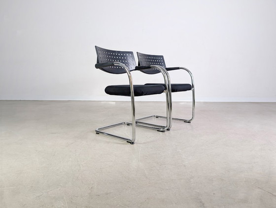 Image 1 of Set of 2 Vitra Visavis chairs, cantilever design armchairs