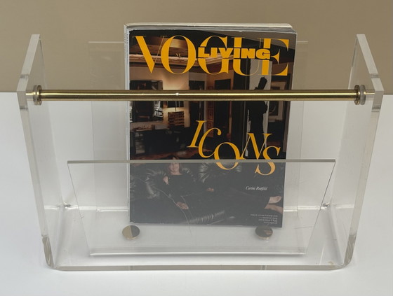 Image 1 of Portariviste vintage in plexiglass acrilico David Lange Roche Bobois