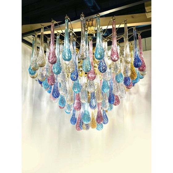 Image 1 of Grandioser, mehrfarbiger Murano-Glas-Kronleuchter – Szenografisches Design von Simoeng