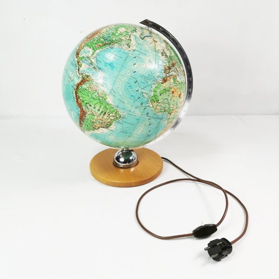 Vintage JRO "München" Globe, Mid-Century Modern, 1960s, JRO Globus München, Table lamps, Wood, Metal (photo 11 of 13)
