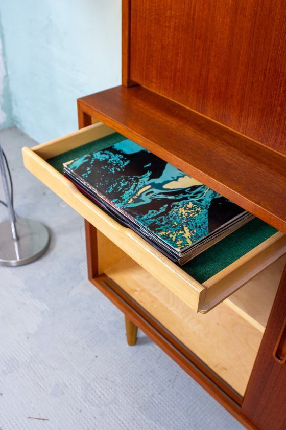 Image 1 of Vintage secretair bureau, dressoir, bijzettafel, teak, Hundevad bureau