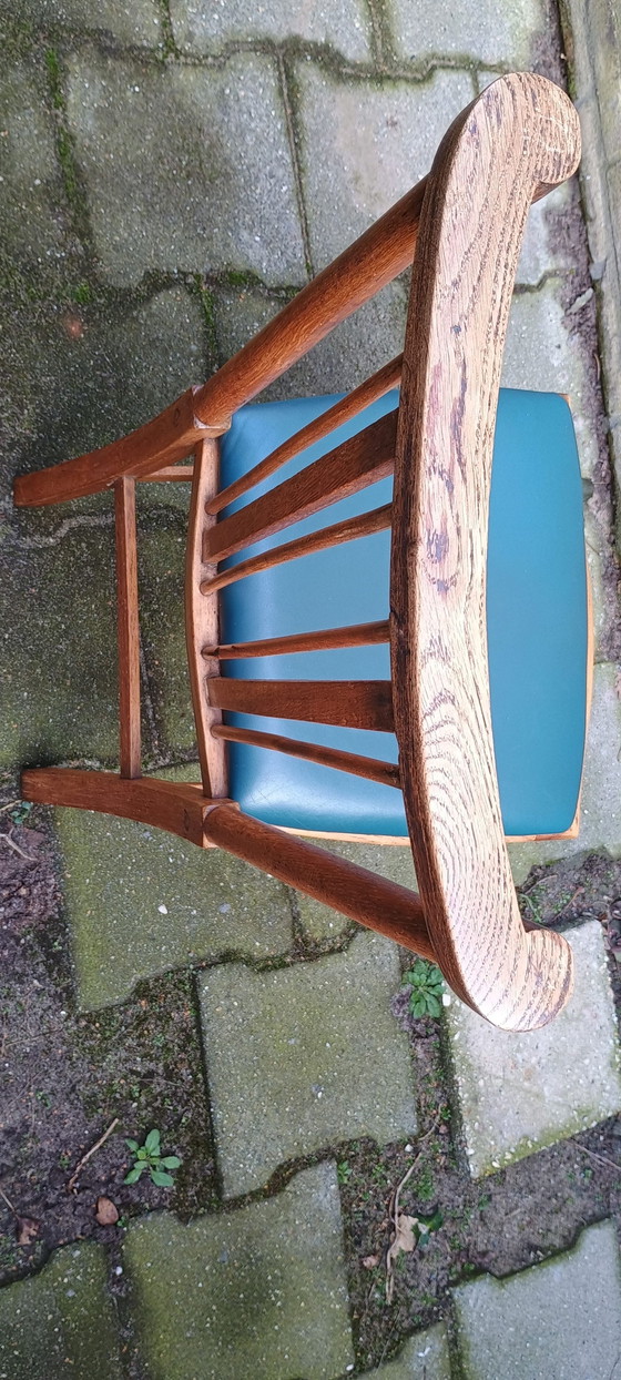 4 chaises de salle à manger anciennes en chêne anglais – Wood, Skai (photo 7 of 9)