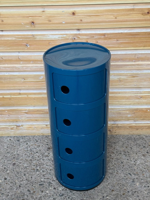 Kartell Componibili – Blauer Aufbewahrungsschrank mit 4 Fächern