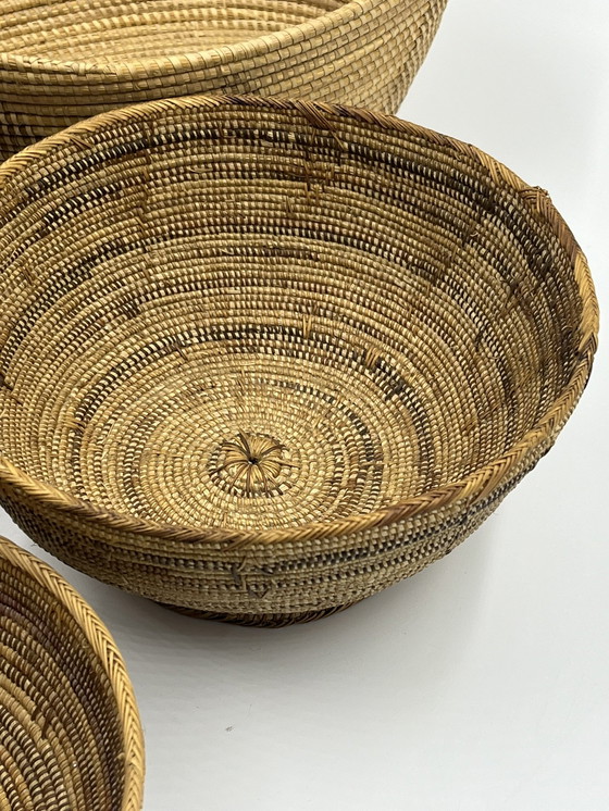 Image 1 of Set Of 4 Woven Wicker Baskets