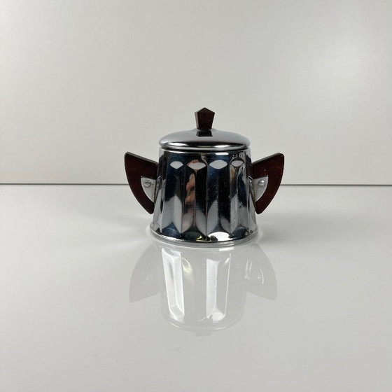 Image 1 of Set da caffè vintage in metallo cromato e bachelite, anni '40/'50