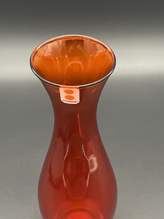 Elegante Vaso in vetro vintage di Montana in un intenso arancione-rosso. – Vasi, Glass (photo 2 of 7)