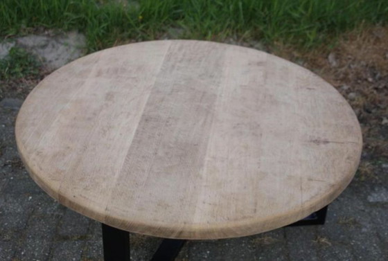 Image 1 of Round Coffee Table – Pimms Design – Solid Oak and Steel – New