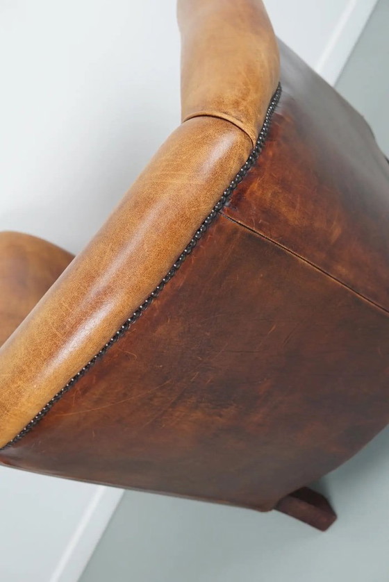 Image 1 of Vintage Nederlandse cognackleurige leren clubfauteuil