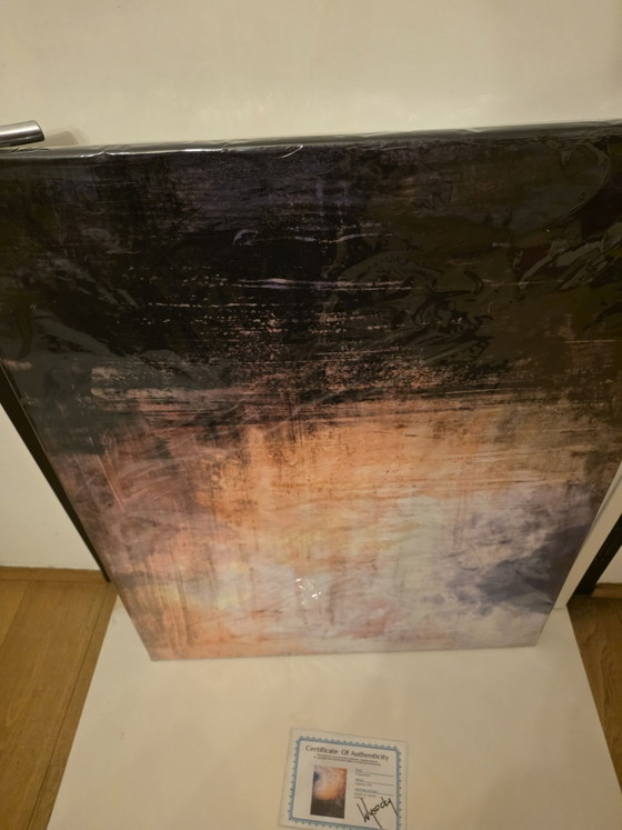 Origineel Schilderij "Composition" - Wysocki John (100x80 cm) + Certificaat, Kunst, Canvas, Hout, Zwart (foto 4 van 6)
