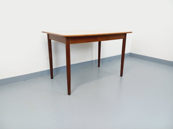 Image 1 of Rectangular dining table in vintage Scandinavian style, made of teak and melamine, from the 1950s and 60s.
