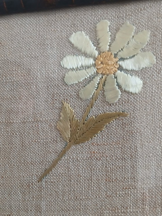 Image 1 of Mcm needlepoint wall art, bouquet of wildflowers