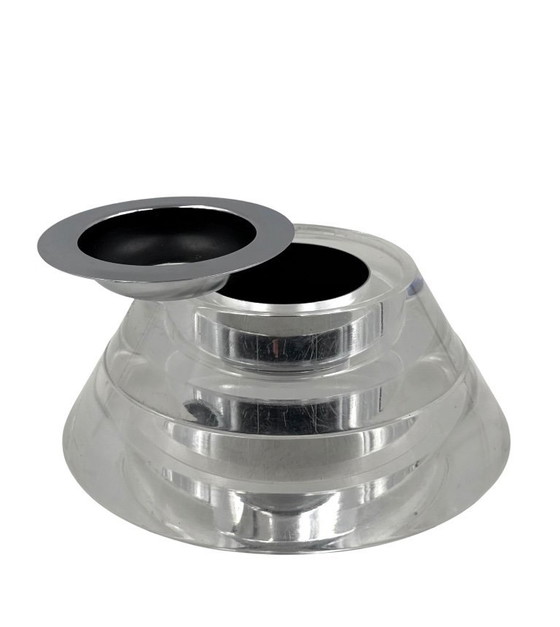 Image 1 of Space age lucite conical smoking set, Italy 1970
