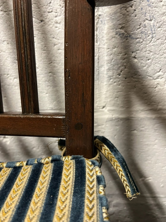 8 sillas de comedor inglesas con reposabrazos – Terciopelo, Madera (photo 8 of 8)