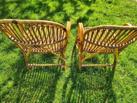 Image 1 of Vintage Rattan Armchairs Rohé Noordwolde – Set of 2