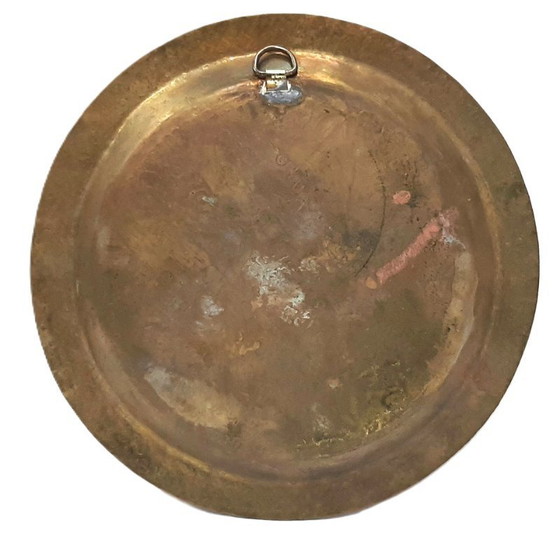 Image 1 of Vintage sierlijke messing wandplaat 20 cm