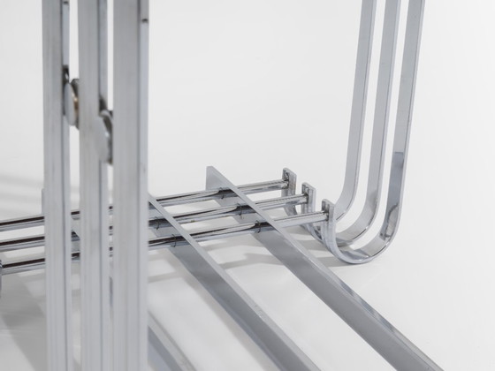 Image 1 of Tavolo da bar modernista francese in noce nichelato 1930