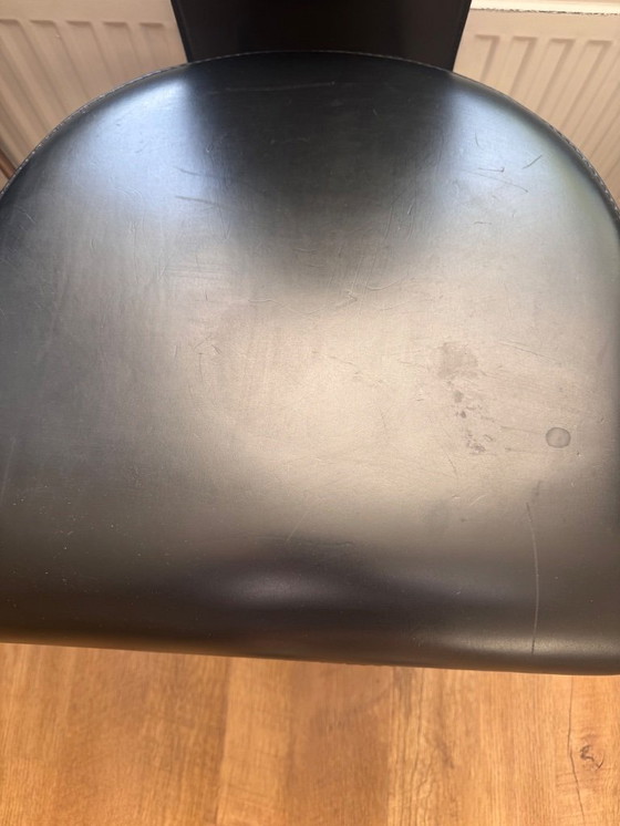 Image 1 of Dining Chairs in Black Leather by Giancarlo Vegni for Fasem, Italy, 1980s, Set of 4