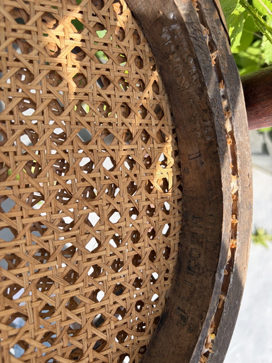 Image 1 of 2 vintage Thonet chairs with webbing seats