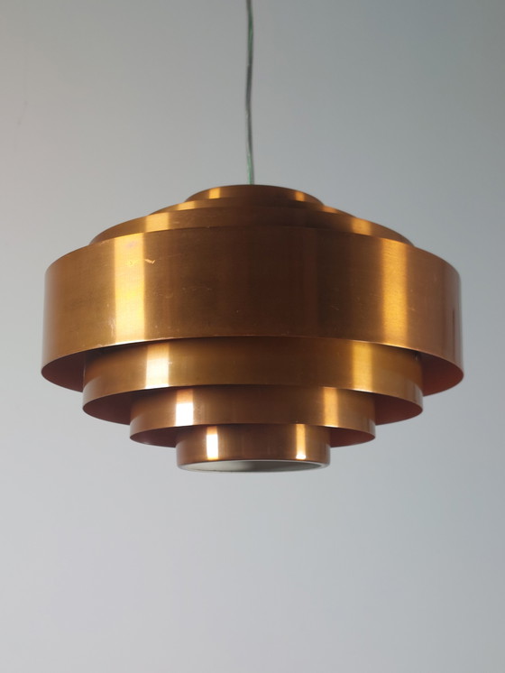 Image 1 of Vintage Mid Century Pendant Light Ultra Copper Jo Hammerborg Fog Morup Denmark