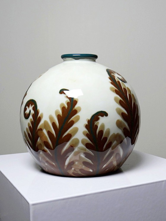 Image 1 of Small Tharaud Limoges porcelain ball vase circa 1920-1940