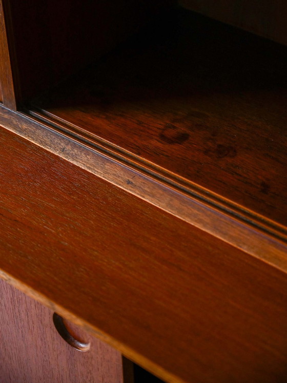 Image 1 of Danish Vintage Sideboard with Drop-Down Door and Sliding Panels