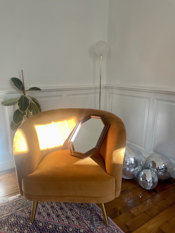 Image 1 of Miroir octogonal en bois