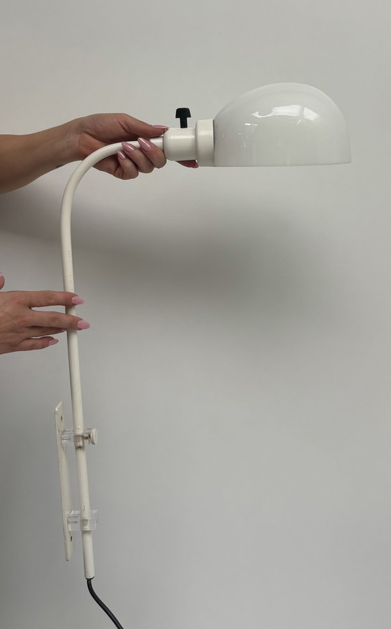 Image 1 of Lampada da parete vintage di design bianco Vetro metallico Vetro lattiginoso