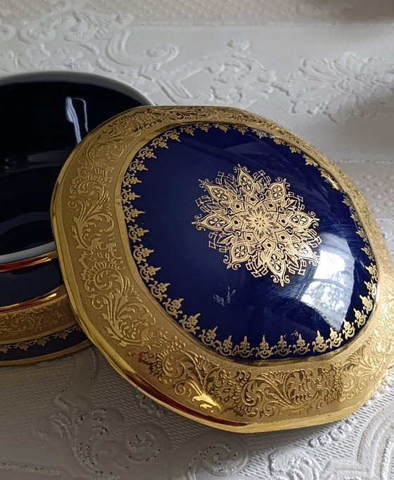 Portagioie in porcellana di Limoges, blu cobalto. – Oggetti decorativi, Porcelain (photo 2 of 11)