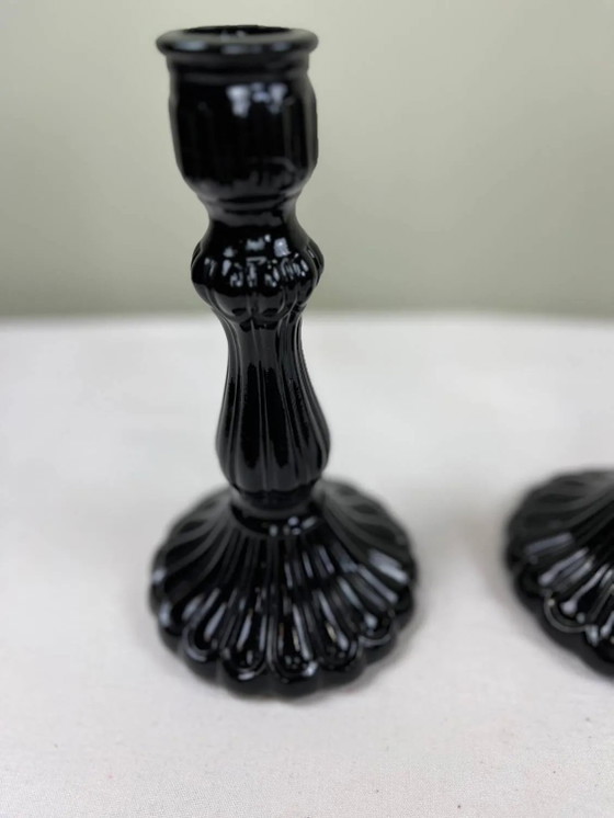 Par de portavelas de opalina negra – Barok (photo 6 of 8)