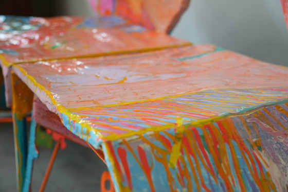 Image 1 of Guido Coletti Sculptural Modular Chairs (1995) – Heart-Shaped Abstract Collage