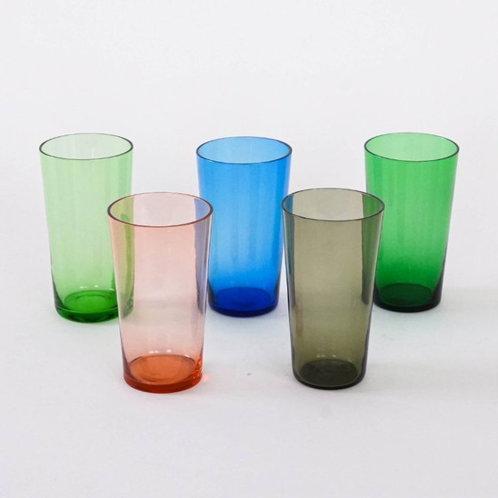 Image 1 of Set of coloured glasses, Finnish design, 1950s, designer: Tapio Wirkkala, manufacturer: Iittala