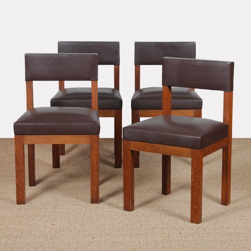 Ensemble de 4 chaises attribuées à Emiel Veranneman, 1960