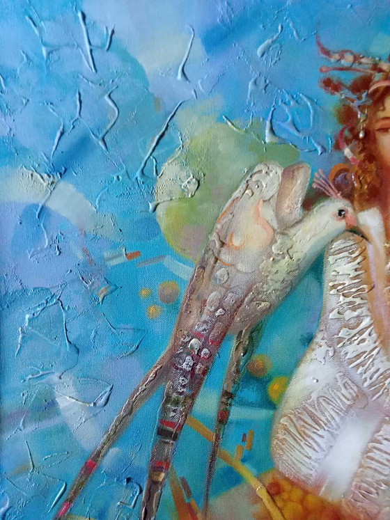 Original Oil Painting Abstract Expressionism Figurative Symbolism Autumn Gold – Paintings & Drawings, Canvas (photo 3 of 8)