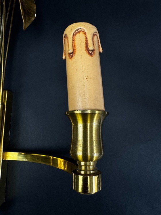 Image 1 of Coppia di appliques Maison Charles "Lauriers", 1960 circa