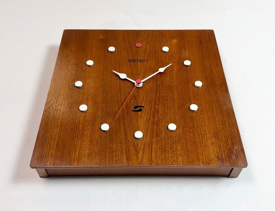 Image 1 of Vintage Brown Wooden Wall Clock from Seiko, 1980s